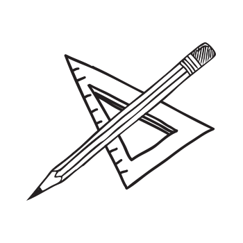 铅笔和方形工具插图